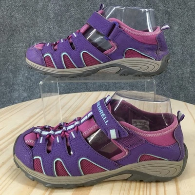Merrell 凉鞋 Youth 4 M Hydro H2O 徒步渔夫紫色皮革平底 MK165683 — 第 1/4 张图片