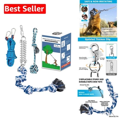 Ultimate Spring Pole Rope Toy Set: Build Muscle & Fun for Medium to Large Dogs - Image 1 of 4