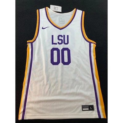 Camiseta deportiva de baloncesto LSU Tigers Nike blanca púrpura dorada 00 Engineered talla L Foto 1 de 4
