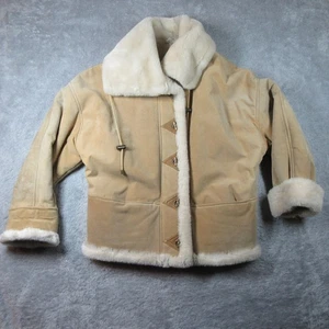 Vintage Lammfellmantel Damen Medium hellbraun J Percy Marvin Richards Leder umschaltbar - Bild 1 von 23