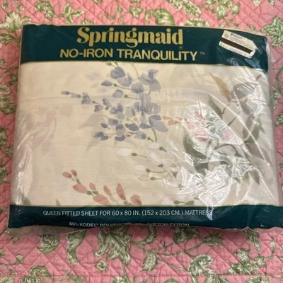NOS Springmaid Tranquility Bonaire Queen Fitted Sheet 60X80 - Image 1 of 4