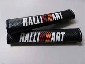 2pcs Jdm Carbon fiber RALLIART Racing Seat belt cover shoulder pads cushion - Picture 1 of 5