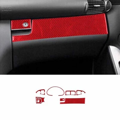 8x Cubierta de tablero de instrumentos tipo A roja de fibra de carbono para Mercedes~Benz W203 2005~2007 Foto 1 de 4