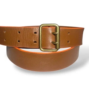 Maison Boinet Gürtel mit doppelter Krappe Damen Größe 85/34 braun orange Echtleder - Bild 1 von 10