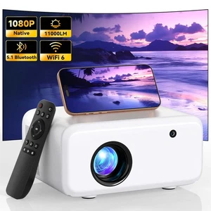 Projector 4K 1080P FHD 5G WiFi Bluetooth Video Home Theater HDMI AV Christmas - Picture 1 of 12