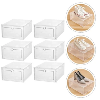  6 Pcs Scatola Per Scarpe Trasparente Scarpiera Con Cassetti Sneaker Case - Immagine 1 di 4