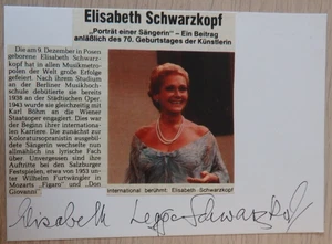 Handschriftliches Autogramm Opernsängerin Elisabeth Legge Schwarzkopf (123418) - Picture 1 of 2
