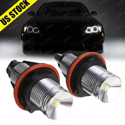 2 PIEZAS LED Blanco Ojo de Ángel Halo Anillo Bombillas Lámpara Se Adapta a BMW E39 E60 E53 X5 Foto 1 de 4