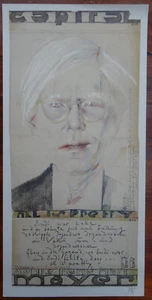 Horst Janssen  " Andy Warhol "  für Zeitschrift Capital   Portrait  handsigniert - Bild 1 von 19