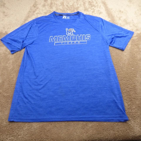 Memphis Tigers Shirt Adult Extra Large Blue Basketball Tigers Russell Men 5.9* Cover