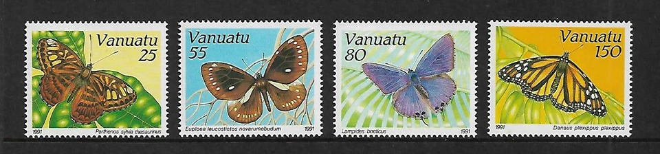 1991 Бабочки набор из 4 MUH/MNH  - Изображение 1 из 1