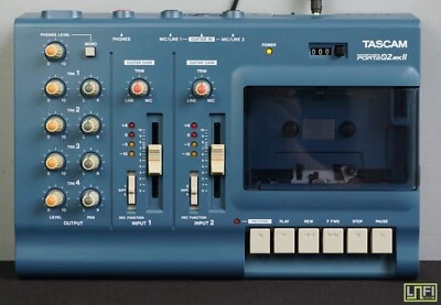 Tascam Porta 02 MKII Blue 4 Track Analogue Cassette Recorder - Just Serviced - Image 1 of 4