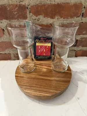 2 velas Libbey Un vintage años 70 con flotador y 41 mechas cada aceite flotante Foto 1 de 4