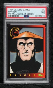 1994 Classic Mortal Kombat Character Profile Rayden #5 PSA 7 0b3o
