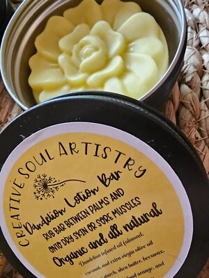 лосьон-бар для одуванчика, лосьон-бар, органический и натуральный лосьон-бар, лосьон для цветов - Изображение 1 из 4