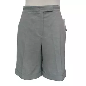 Liz Golf Shorts, Flat Zipper Front, Cuff Hem, Size 10P, Gray - Picture 1 of 5
