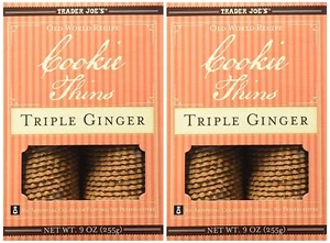 2 Packs of Trader Joe's Cookie Thins Triple Ginger 9 oz Each Pack - Picture 1 of 5