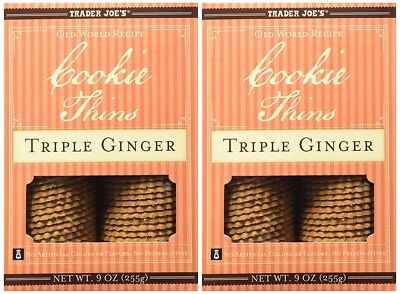 2 Packs of Trader Joe's Cookie Thins Triple Ginger 9 oz Each Pack - Image 1 of 4