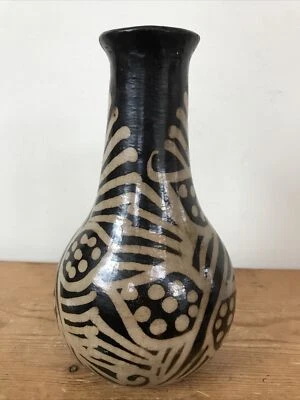 Florero de colección Southwestern de barro cuello estrecho redondeado 9,25" Foto 1 de 4