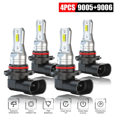 Combo 4X faros LED bombillas de haz alto bajo 9005 9006 para Dodge Magnum 2005-2008 Foto 1 de 4