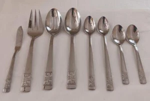 Hostess Set Reed Barton Harvest Bouquet Edelstahl Teelöffel Eisteelöffel Set - Bild 1 von 4