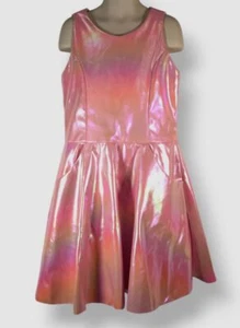 Zoe LTD Kid's Girl's Pink Scarlet Sleeveless Iridescent Dress Size 10 - Picture 1 of 7