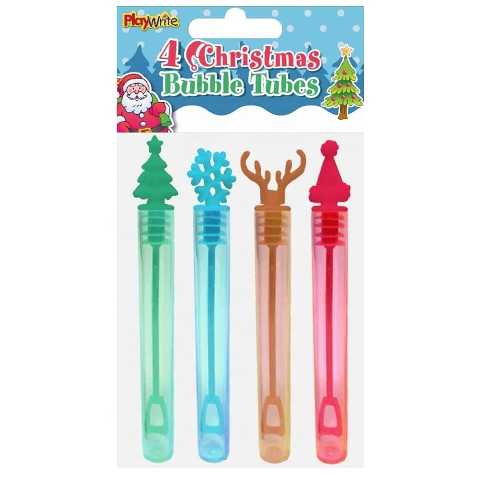 LND GIFTS Christmas Bubble Tubes 11cm Party Bag Boys Girls Kids Stocking Filler Favours