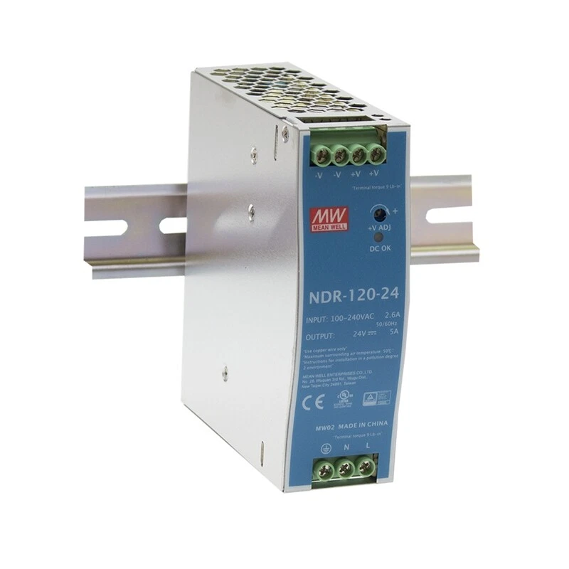 Schaltnetzteil 24V 5A 120W für DIN-Schiene NDR-120-24 MW Mean Well - Bild 1 von 1