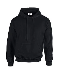 NEW ADULT UNISEX BLACK HOODIE XS-6XL TOP FLEECE JUMPER WORK WEAR PLAIN MENS BNW - Picture 1 of 1