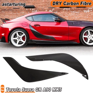 Para Toyota GR Supra A90 2019-23 Carbono Seco Puerta Lateral Guardabarros Moldura Cubierta Tapicería - Imagen 1 de 12