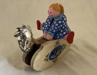 Cheval A Bascule Faite Fumant Ans '50 Jockey Craie Portable Horse - Photo 1/4