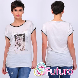 Party Ecru T-Shirt Limit Print Short Sleeve Crew Neck Tunic Top Sizes 8-12 FB200 - Picture 1 of 3