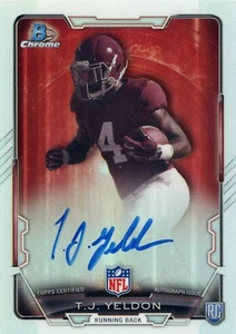 T. J. Yeldon Signed Auto 2015 Bowman Chrome Refractor Rookie Rc Card UA Alabama - Picture 1 of 1