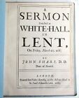 1685 SERMON PREACHED at WHITE-HALL in LENT by JOHN SHARP antique in ENGLISH