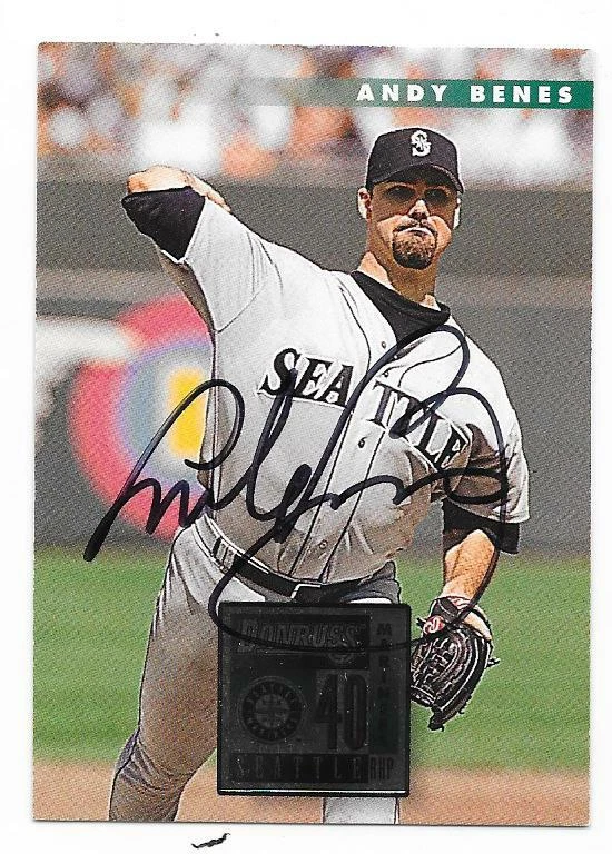 ANDY BENES 1996 DONRUSS AUTOGRAPHED SIGNED # 166 SEATTLE MARINERS - Image 1 of 1