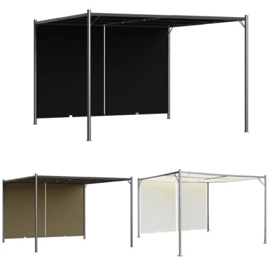 Gartenpergola mit Schiebedach 3x3m Anthrazit Garten Pavillon Pergola Überdachung - Bild 1 von 4