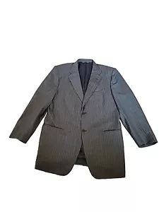 Canal grauer Stift gestreifte Wolle 2-teilig Anzug Jacke Hose US 40R 34x31 (S8) - Bild 1 von 8