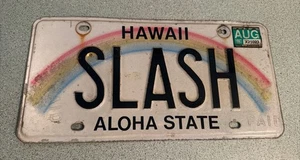 SLASH Hawaii License Plate Vanity Tag 1990’s Guns N’ Roses Guitarist Fan Used - Picture 1 of 8