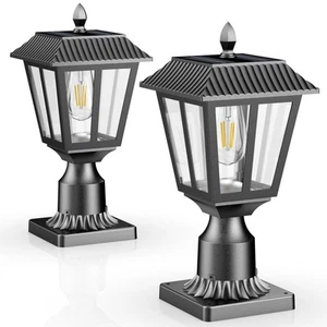 Solar Lamp Post Light Outdoor - 3000K Warm White, IP45 Waterproof Post Solar ... - Picture 1 of 7