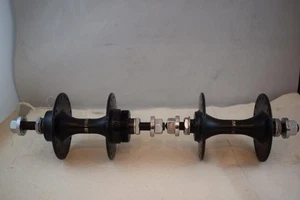 SUZUE Juego de Bujes Brida Alta 36 Agujeros Estampado 8F Old School BMX Aluminio Negro Nuevo de Lote Antiguo - Imagen 1 de 16