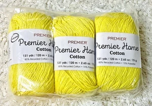 131 Yards pro Knäuel Dreierpack Premier Home Baumwollgarn Sonnenblume #38-20 - Bild 1 von 3