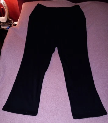 Женщина внутри совершенно черные брюки w/эластичный талии боковые карманы (2 X) - бывшие в употреблении - Изображение 1 из 2