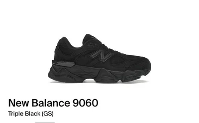 New Balance 9060 Triple Negro GC9060BB GS & MUJER TALLA ¡ENVÍO INSTANTÁNEO! AUTÉNTICO Foto 1 de 4