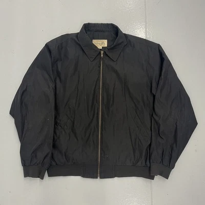 Vintage 90s St. John's Bay Black Boxy Bomber Jacket 1990s - Image 1 of 3