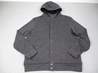 Banana Republic Hoodie Mens XL Gray Snap Front Sherpa Hood Cotton Sweatshirt - Image 1 of 4