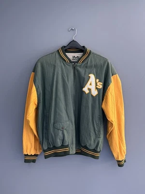 Vtg Oakland Athletics MLB Bomber Jacket Men LG 1991 Cooperstown Reversible - Image 1 of 4