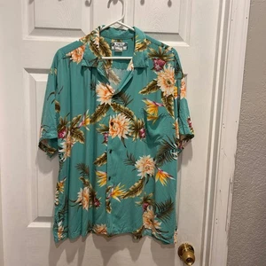 Vintage Two Palms Hawaiian Shirt Mens 2XL Floral Rayon Aloha Resort Vacation - Picture 1 of 7