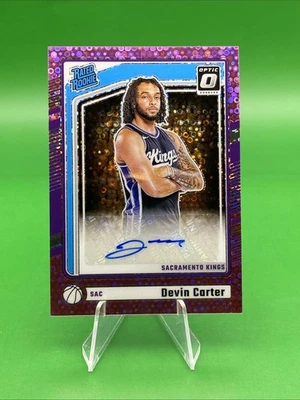 25/25 2024-25 Optic Rated Rookie RC Auto 305 Devin Carter Pink Fast Break Disco - Image 1 of 2