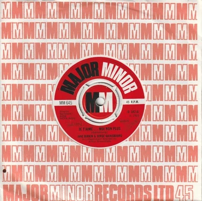Jane Birkin & Serge Gainsbourg - Je T'Aime...Moi... (Major Minor 1969) 7" Single - Image 1 of 2