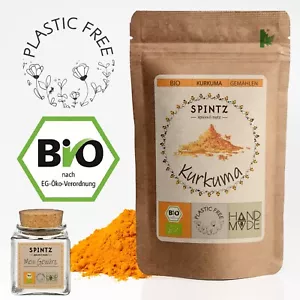 250g Bio Kurkuma Pulver Curcuma Latte gemahlen Gelbwurz Kurkumin + Gewürzglas - Bild 1 von 12